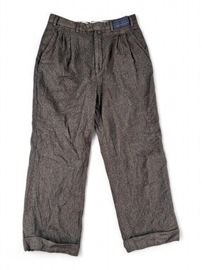 Cuseri Men's Cashmere-Wool Dress Pants Waist 32 Charcoal Brown